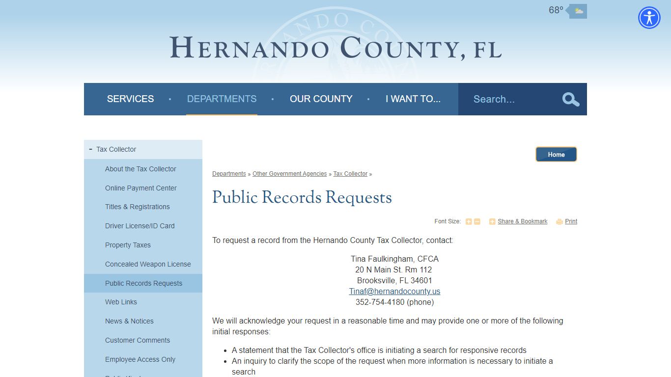 Public Records Requests | Hernando County, FL